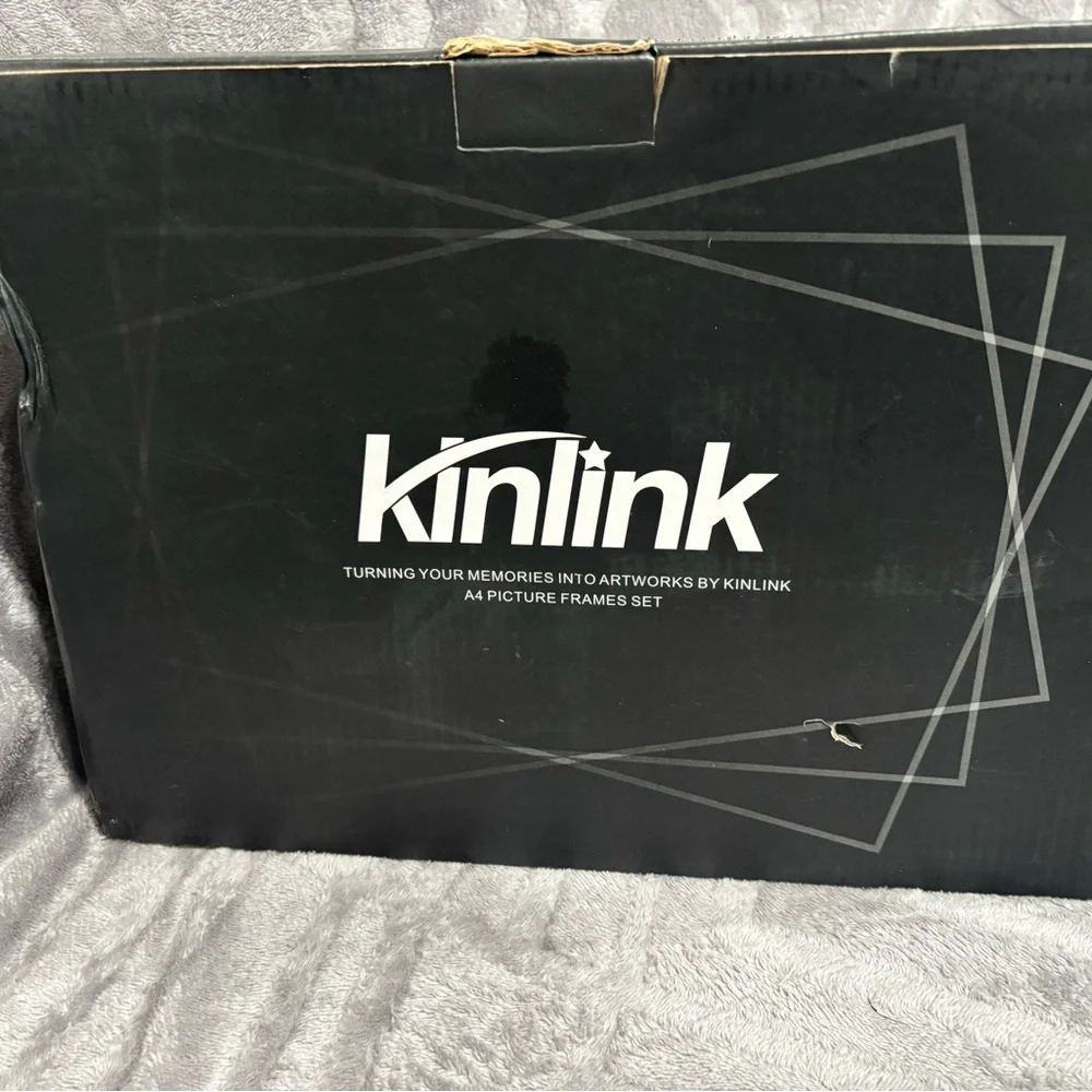 KINLINK‎ A4 Picture Frame White Set of 4, Wooden Photo Frames Matted A5